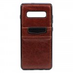 Wholesale Galaxy S10e Leather Style Credit Card Case (Brown)
